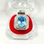 原裝藍色托帕石寶石戒指天然頂級顏色即用型