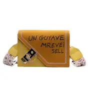 Fashion Frosted Letter Single Shoulder Bag Multifunctional Durable Plug Lock Rivet Handbag With Strap For Women Girls