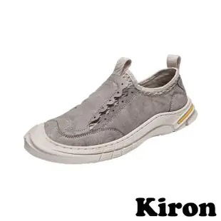 【Kiron】網布樂福鞋/潮流時尚網布拼接復古休閒樂福鞋-男鞋(灰)