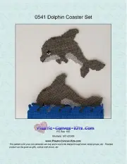 Dolphin Coaster Set- Plastic Canvas Pattern or Kit