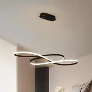 Modern LED Chandelier & Pendant Lamp - Dimmable Lighting Fixture for Living Room, Kitchen Island, Dining Room, Bar, Shop (Black)