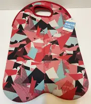 Wine Bottle Tote Bag Neoprene Geometric Multicolor Fits 2 Bottles 14.5 x 10 in