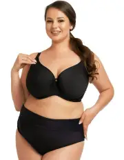 [Nessa] Elba Full Bust Bikini Top With Underwire in Black