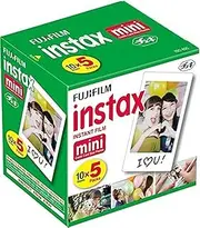 [Fujifilm] Instax Mini Instant Film, 10 Sheets x 5 Packs (Total 50 Shoots)