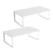 SOGA 2X50cm White Computer Monitor Elevated Stand Desktop Support Station Rack