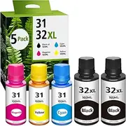 32xl Black Ink Bottle 31 Ink Smart Tank 5101 6001 5000 7602 7301 Ink Refill Compatible for HP 31 Ink Bottles Set for Ink 31 and 32xl Compatible for HP Smart Tank Ink 5101 6001 651 5102 7002 5000 7001