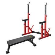 Adjustable Squat Rack Barbell Rack Bundle - Squat Rack & Bench