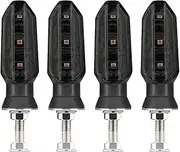 Motorcycle Indicators Turning For K&awasaki 12V Motorcycle Flasher Amber Flashing Light Blinker Signal Lamp LED Turn Signals(4pcs Black)