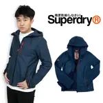 新款 極度乾燥 藍橫紋 防潑水 防水拉鍊 潛水布 防風 連帽 男版 單拉鍊 刷毛 SUPERDRY 外套 #8182