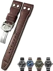 [KAVJU] 20mm 21mm 22mm Rivet Calfskin Leather Watch band Fit for IWC watch Big PILOT IW5009 SPITFIRE IW3777 Le Petit Prince Mark strap