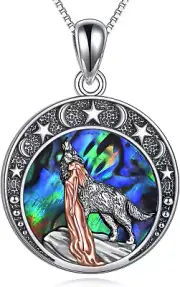 925 Sterling Silver Girl and Dragon,Girl and Wolf,Elephant Sloth Necklace,Rabbit