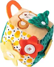 Activity Cube for Babies 6-12 Months - Sensory Cube Soft Baby Tissue Box Toy,Toddler Travel Toys, Toddler Tissue Box for Thanksgiving, Early Education