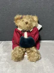 Vintage Russ Bear Plush Brittany Red Dress Plaid Bow Hand Muffs Shelf Sitter Toy