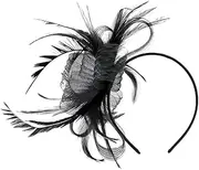 [FOMIYES] Hair Clip Headband for Netting Tea Party Hat Elegant Accessory for Weddings and Special Occasions Black