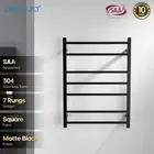 Decaura Square 7 Rungs Electric Heated Towel Rail 304 Stainless Steel Matt Black