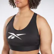 Reebok Plus Size Lux Vector Medium Impact Racerback Bra Black , 3X