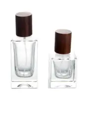 50ml/25ml Empty Glass Perfume Spray Bottle Atomiser Wooden Cap