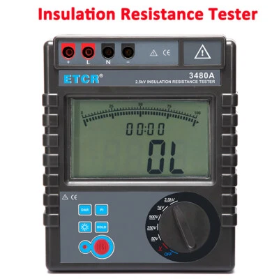 Insulation Resistance Tester Megohm Meter AC/DC Voltage Tester 0.1MΩ~200GΩ