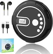 Portable CD Player with Dual Stereo Speakers，Rechargeable Walkman CD Player with Anti-Skip Protection, Discman CD Player for Car and Travel by Rindol