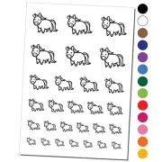 Chibi Unicorn Standing Temporary Tattoo Water Resistant Set Collection
