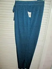 N.NATORI LONG PANTS 24/7 PJ LOUNGE NTRANCE DARK PEACOCK BLUE JERSEY KNIT XL NEW
