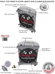 RC Champion 3 Row Radiator Chevy Configuration W/ 16" Fan for 1932 Ford High Boy (for: Ford)