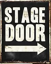 Tin Sign Vintage Retro Man Cave Bar Pub Shed Novelty Gift Aluminium Metal Tin Wall Décor Sign - West End Musical Stage Door Rustic theatre Performer, Multicolor