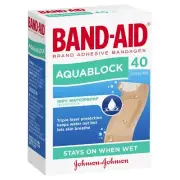 Band-Aid Aquablock Sterile Strips 40 Pack Brand Adhesive Bandages Waterproof