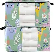 Yoogain 95 L zippered cloth storage box with Reinforced Handles, clear window shoe storage organizer for King Comforter Bedding Pillow Sheet