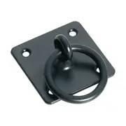 3640 Cabinet Pull Handle Iron Square Ring Pull Matte Black Backplate H