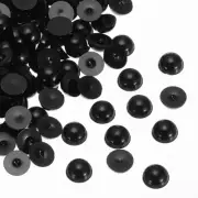 300pcs Flatback Pearls 12mm ABS Plastic Half Round Dome Pearls, Black