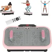 Advwin Vibration Plate Exercise Machine w/Push-up Handles, 200 Speed Full Body Vibration Machine for Home Fitness, Muscle Toning & Weight Loss - Bluetooth Music, 6 Preset Workouts, 150kg Capacity