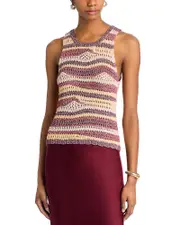 Steve Madden Hannah Striped Crochet Sleeveless Sweater