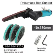 Pneumatic 3/8" x 13" Air Belt Sander Mini Sanding Grinder File Tool with 12 Belt