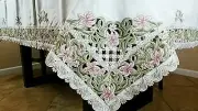 Rectangle Polyester 72x90" Floral Cutwork Embroidery Tablecloth Dining Table
