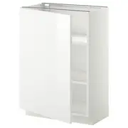 METOD base cabinet with shelves, white/Ringhult white, 60x37x80 cm