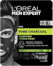 L'Oreal Paris Men Expert Purifying Tissue Mask, Intensely Hydrates and Reduces Excess Oil, Absorbs Oil and M