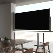Patio Retractable Side Awning 60x300cm Black Outdoor Shade Privacy Screen