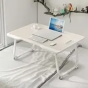 Laptop Bed Table Foldable Lap Desk Notebook Stand with Cup Slot and Card Slot Breakfast Bed Tray Book Holder 60 * 42 * 28cm