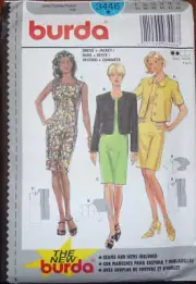 Burda Sewing Pattern 3446 Misses Dresses Sleeveless Jackets Sizes 8-18 FF UNCUT