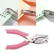 Hole Puncher Hole Punch Pliers Pink&Silver Small Round Stainless Steel 1 X