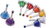 Metal Handbell, 8 Note Diatonic Metal Bell Colorful Handbell Hand Percussion Bells Kit Musical Toy for Kids Children for Musical Learning Teaching