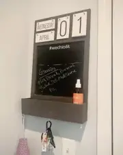 Wall Mounted Calendar Chalkboard Organizer w/ Mail Sorter Threshold