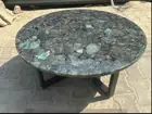 Round Labradorite Stone Coffee Table Top Handmade Furniture Console bar Desk
