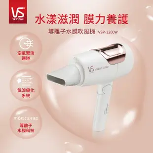 🌷英國VS沙宣 等離子 水膜 雙電壓 摺疊 吹風機 -白 VSP-1200W