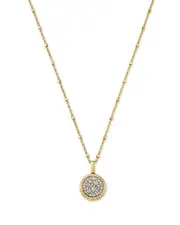 Bloomingdale's Fine Collection Diamond Pave Medallion Pendant Necklace Set in 14K Yellow Gold, 0.30 tcw