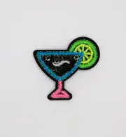 Margaritta Neon Color Sequin with Embroidered Trim Iron on Patch 1.5" x 1.4"