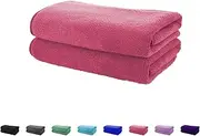 Microfibre Absorbent Gym Towel Fast Drying Light Weight - 40cm x 70cm 2 Pack - Multi Purpose (Pink)