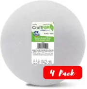 FloraCraft CraftFOM Ball 5.6 Inch White - 4 PACK