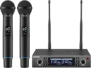 Wireless Microphone System, Auto Scan & Pair Professional Rechargeable Wireless